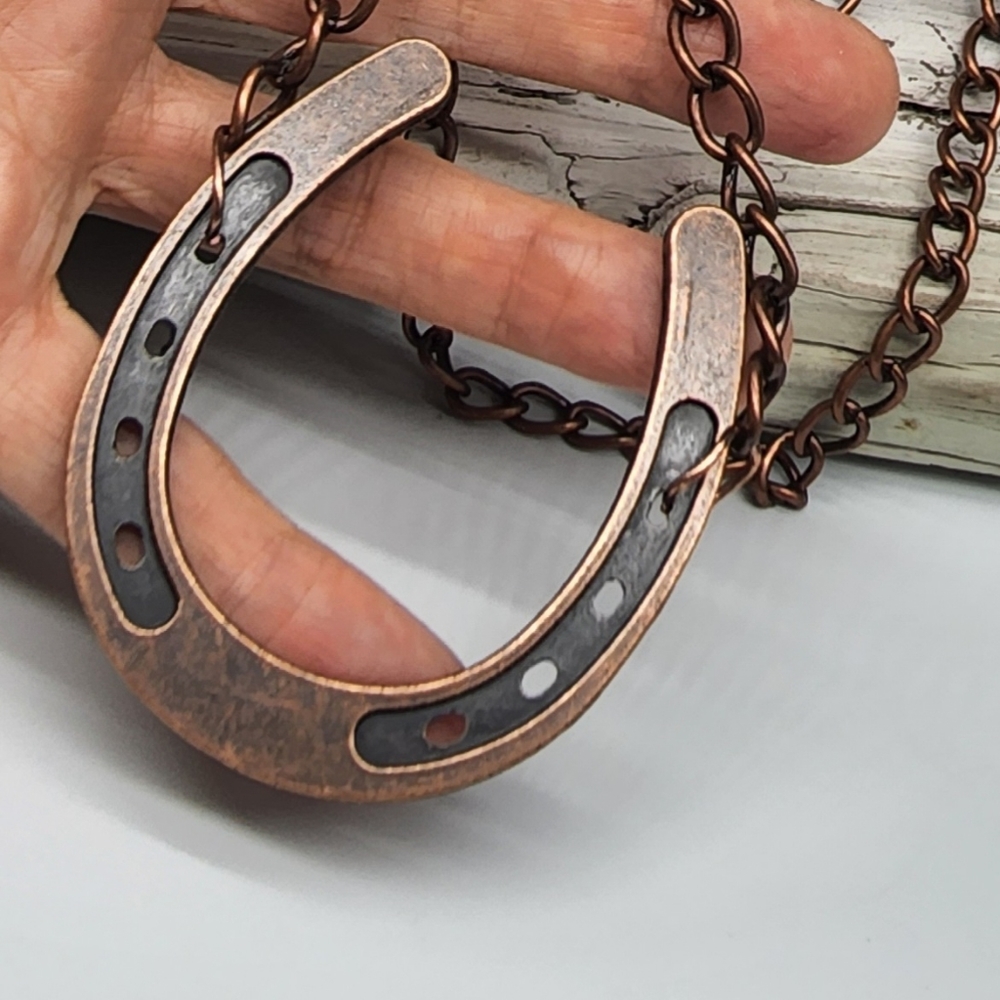 Iconic Ivana Ruzzo Designer Jewelry Copper Necklace Horseshoe Boho - Picture 2 of 9